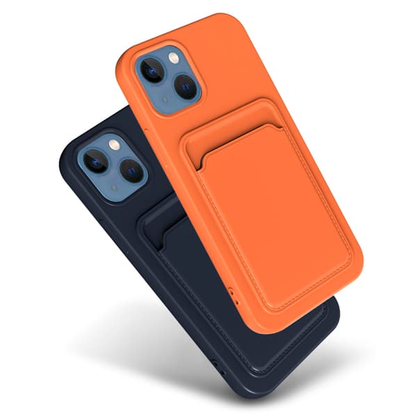 Silikonskal med Kortfack iPhone 15 Mörkgrön