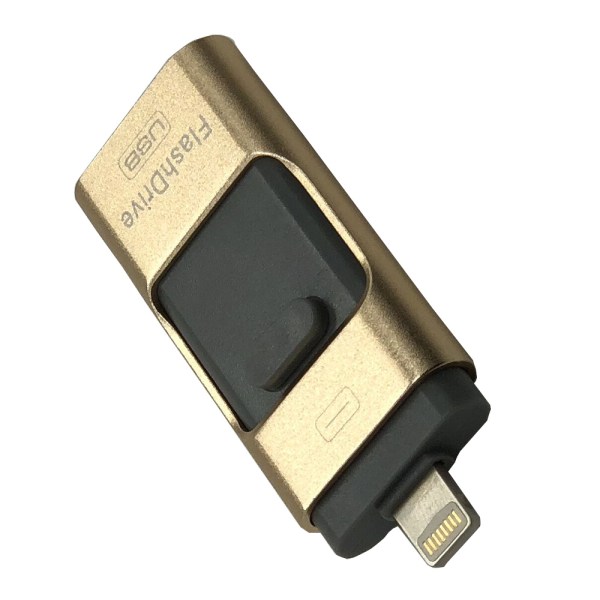 Lightning/Micro-USB-Minne (Spara ner från din telefon) 128Gb Svart