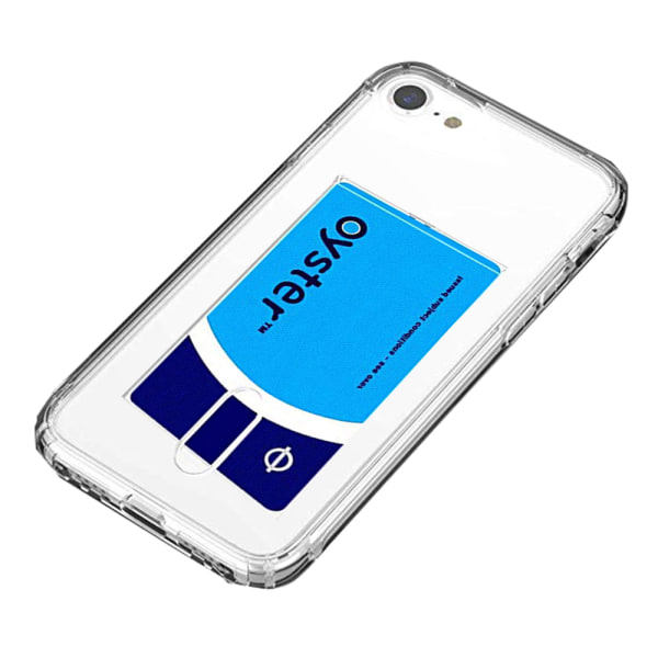 Beskyttende silikondekselkortholder - iPhone 7 Transparent/Genomskinlig