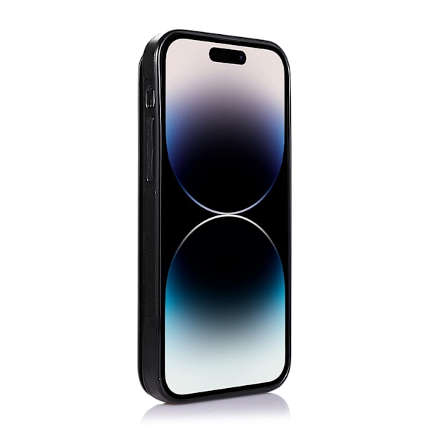 Skyddande läderfodral för iPhone 15 Pro Max Svart