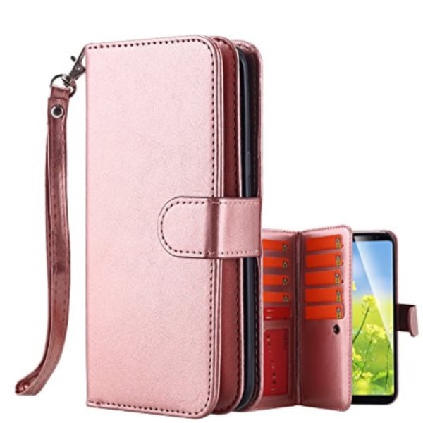 Elegant 9 kort Plånboksfodral för Samsung Galaxy S8+ FLOVEME Röd