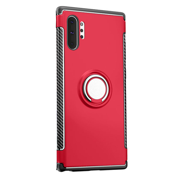 Samsung Galaxy Note10+ - Suojakuori sormustelineellä Röd