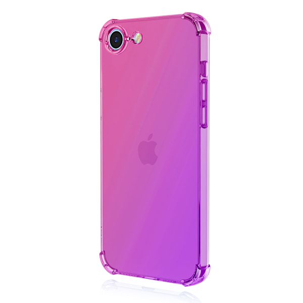 iPhone 16E - Greppvänligt Silikonskal i Trendiga Färger Rosa/Grön