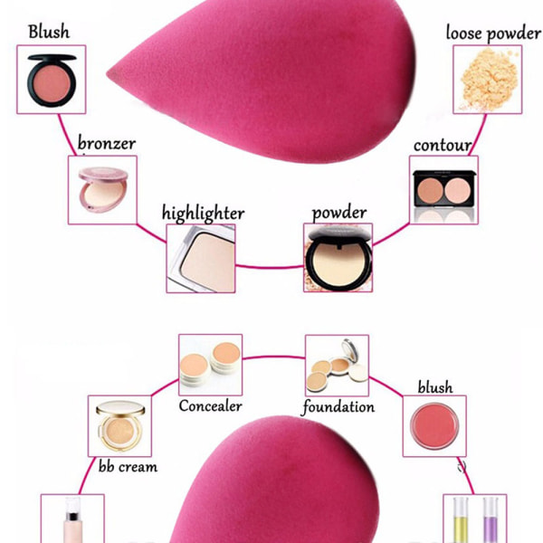 4 Stycken Kosmetiska Makeup Puffar / Svampar Gourd