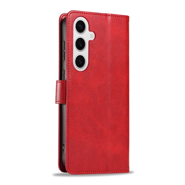 S24 - Läderplånboksfodral i 6 färger Red