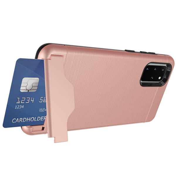 Samsung Galaxy S20 Plus - Elegant Skal med Korthållare Grå