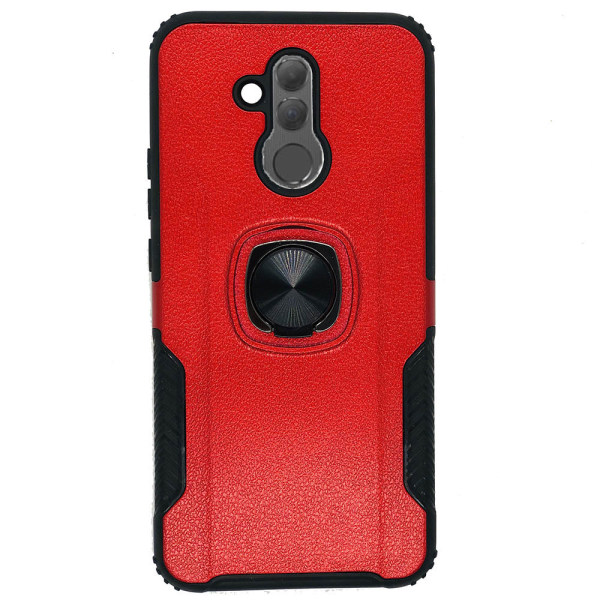 Stilfuldt cover med ringholder (LEMAN) - Huawei Mate 20 Lite Röd
