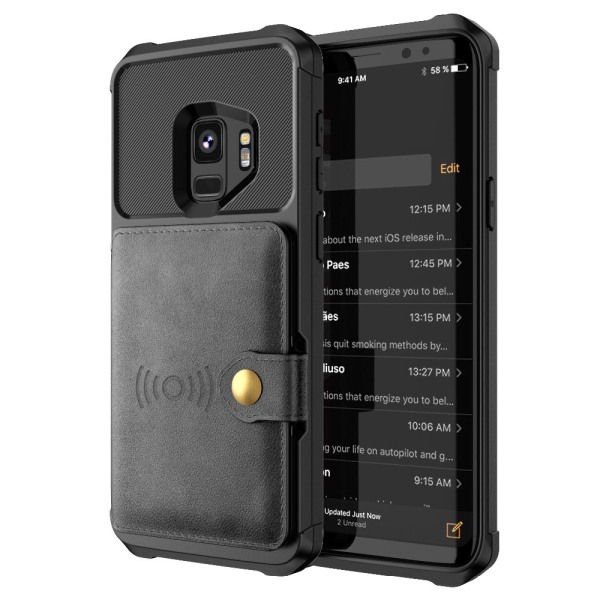 Samsung Galaxy S9 - Skal med Kortfack Blå Blå