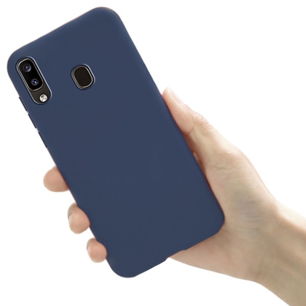 Samsung Galaxy A20E - Stilsäkert Skyddsskal i Silikon Mörkblå