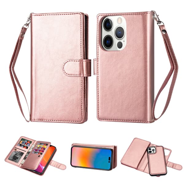 Stilrent 9-Kort Pl�nboksfodral - iPhone 14 Pro Max Turkos