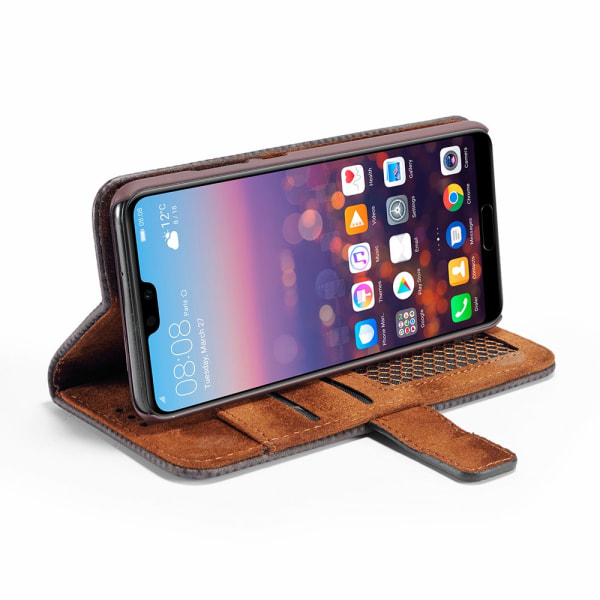 Retro-Fodral med Plånbok av PU-Läder till Huawei P20 Blå
