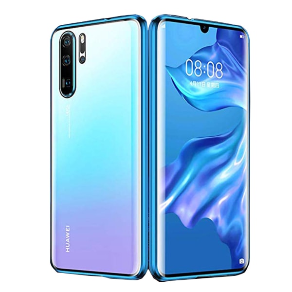 Härdat Glas Magnetiskt Skal - Huawei P30 Pro Blå