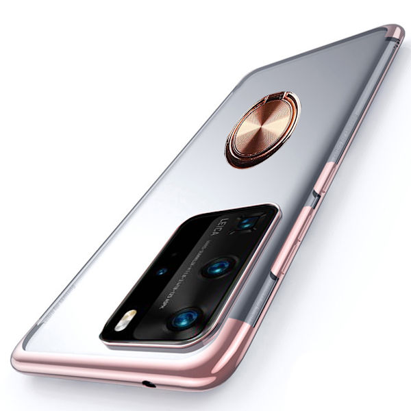 Huawei P40 Pro - Professionellt Floveme Skal med Ringh�llare Röd