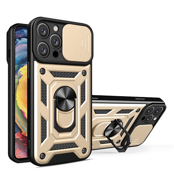 Extra Skyddande Armor Skal med Ringhållare för iPhone 13 Pro Grön