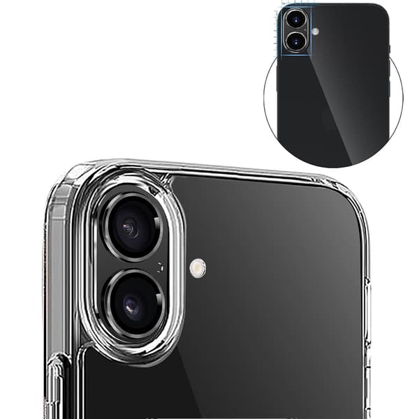 iPhone 17 Linsskydd  Transparent HD-Skydd med Svart Ram