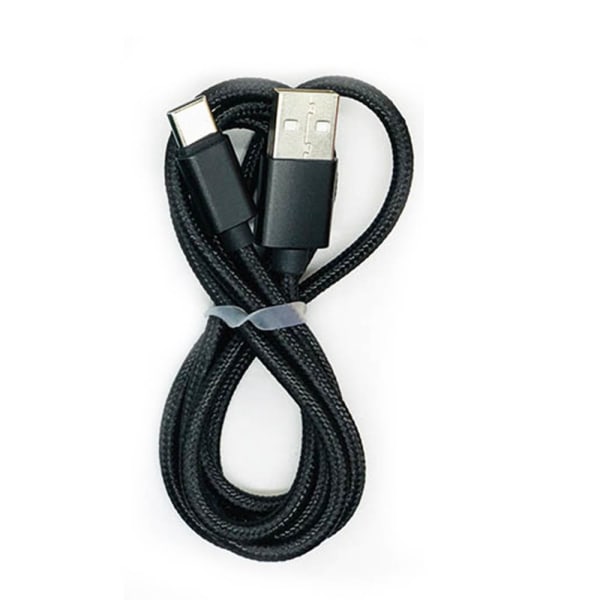 Slitesterk 200 cm USB-C/Type-C Hurtigladekabel Svart