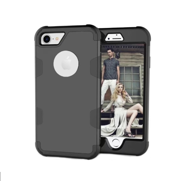 iPhone 7 - Stilfuldt og beskyttende cover (LEMAN) Rosa/Svart