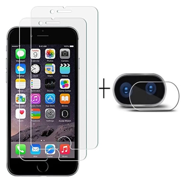 Skærmbeskytter + Kameralinsebeskytter HD 0,3 mm iPhone 8 Plus Transparent/Genomskinlig
