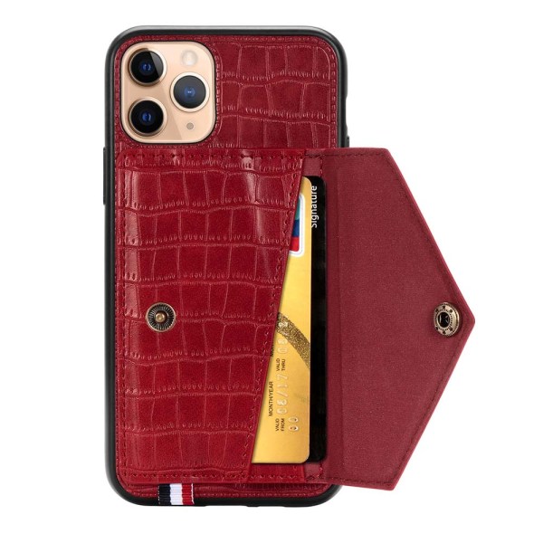iPhone 11 Pro Max - Stilfuldt cover med kortrum Röd