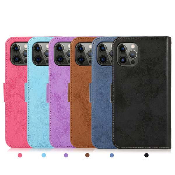 iPhone 15 Pro - Plånboksfodral i PU-läder med 3-kortfack Black