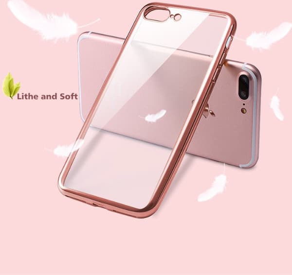 Tunt Elegant Praktiskt Silikonskal iPhone 8 LEMAN (MAX SKYDD) Silver/Grå