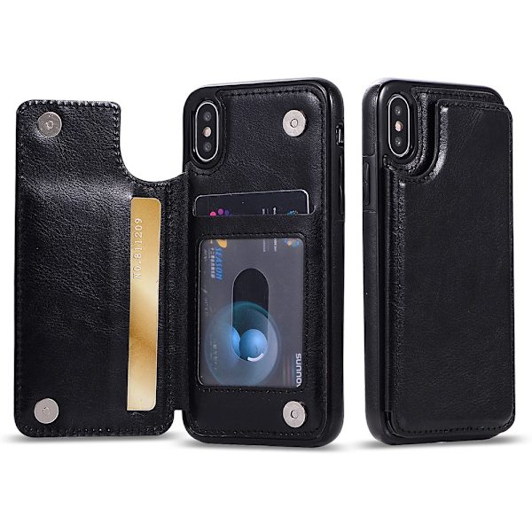 iPhone XS Max - M-Safe Kuori Lompakolla Brun
