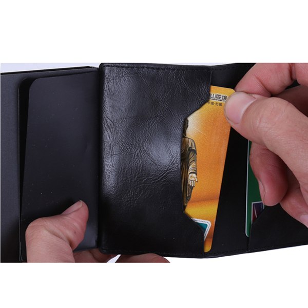 Ammattimainen korttiteline alumiinista Pu-nahkaa (RFID NFC -suojaus) Marinblå