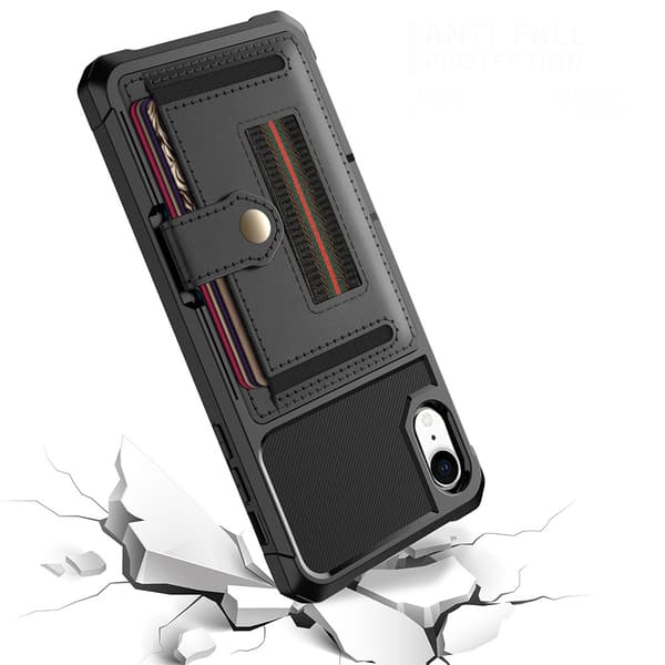iPhone XR - Skal med Korthållare Blå Blå