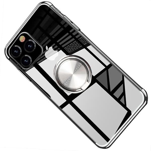 Fleksibelt cover med ringholder FLOVEME - iPhone 11 Silver