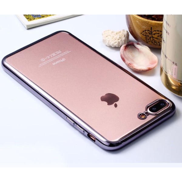 iPhone 8 Plus - Elegant Stilsäkert Smart Silikonskal LEMAN Silver