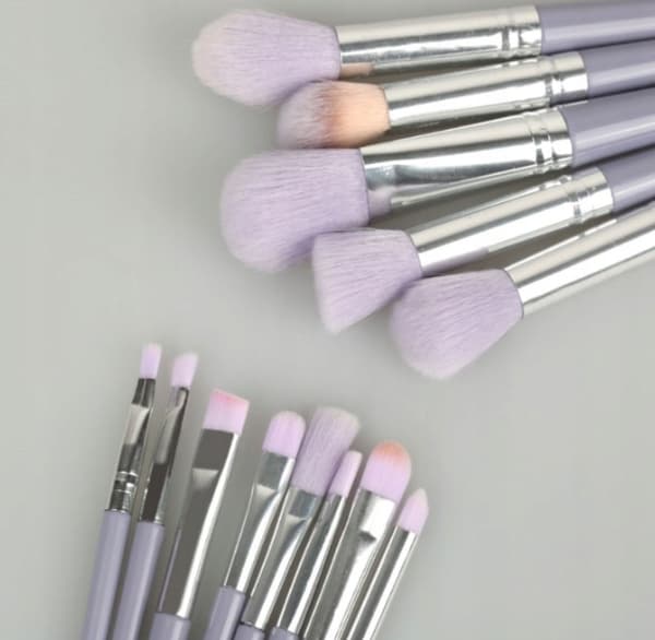 ECARLA Sminkborstar 13 st  Komplett set för perfekt makeup Brun-Silver