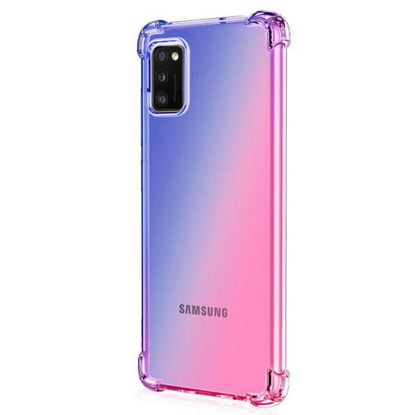 Samsung Galaxy A41 - Stilfuldt silikonecover Blå/Rosa