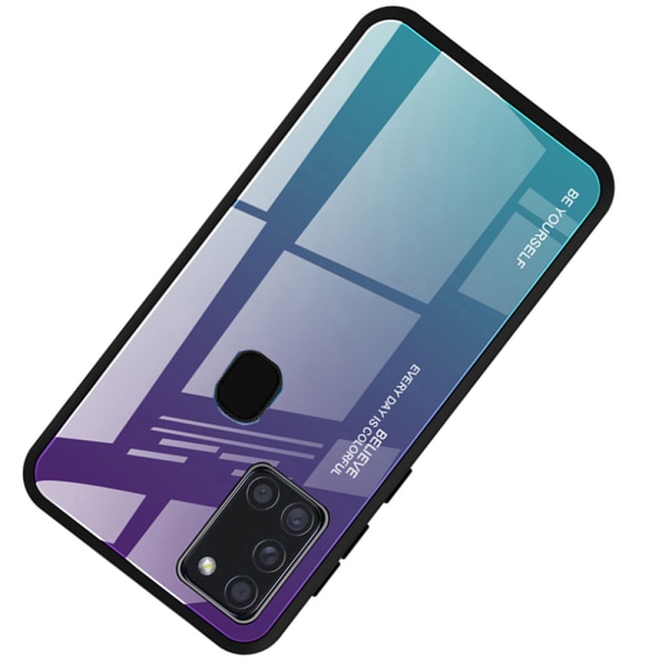 Samsung Galaxy A21S - Gennemtænkt Nkobee Cover Lila/Blå