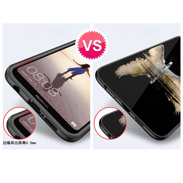 Huawei P20 Lite - Käytännöllinen Leman-suojus sormustelineellä Svart/Silver