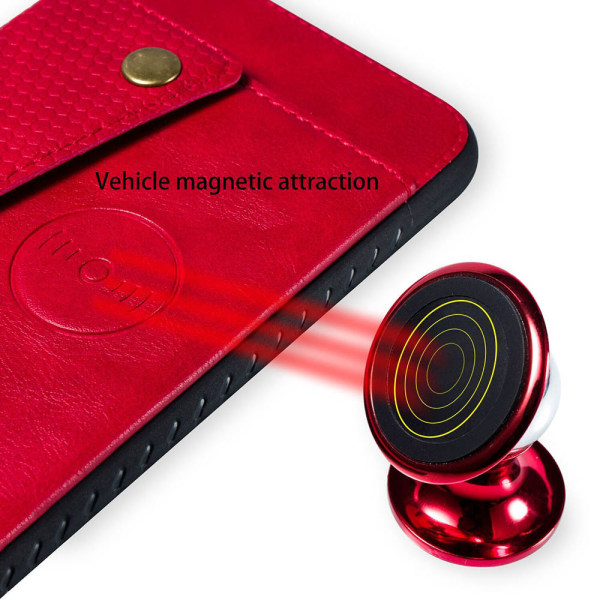 Kraftig deksel med kortholder - iPhone 8 Röd