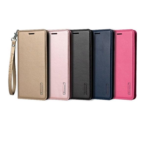 Samsung Galaxy A6 Plus - Hanmanin PU-nahkainen lompakkokotelo Rosaröd