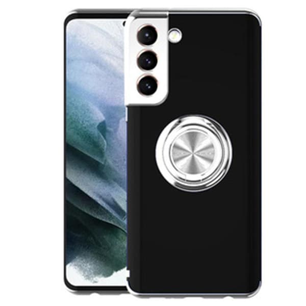 Elegant silikonecover med ringholder - Samsung Galaxy S21 Plus Blå