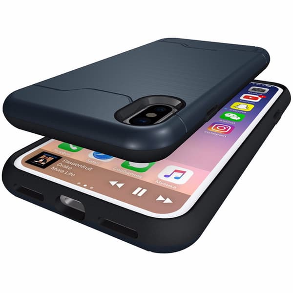iPhone XS MAX - Smart Stilsäkert Jensen Skal med Kortfack Grön