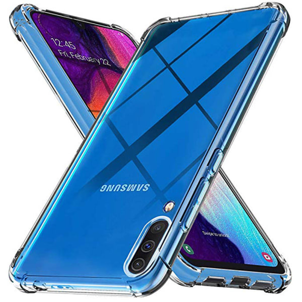 Beskyttende silikondeksel (FLOVEME) - Samsung Galaxy A50 Svart/Guld