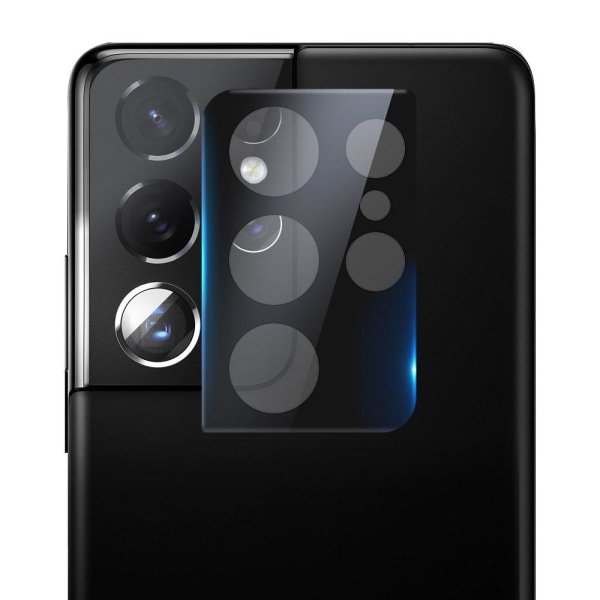 Galaxy S21 Ultra Högkvalitativt 2.5D Kameralinsskydd Svart
