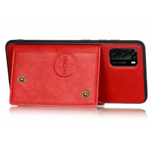 Gennemtænkt cover med kortrum - Huawei P40 Röd