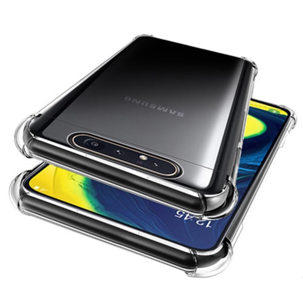 Samsung Galaxy A80 - Stötdämpande FLOVEME Silikonskal Rosa/Lila
