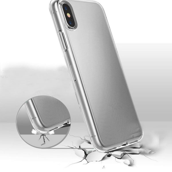 Dobbeltsidig silikondeksel med berøringsfunksjon for iPhone XS Max Transparent/Genomskinlig
