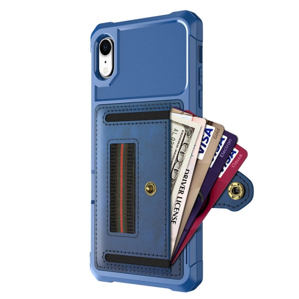 iPhone XR - Stilig deksel med kortholder Blå