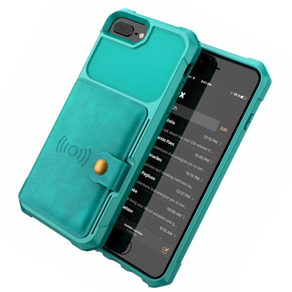 Smidigt Skal med Kortfack - iPhone 8 Plus Blå