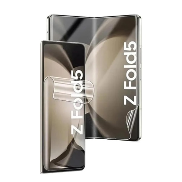 1 Sæt Hydrogel Skærmbeskytter Hovedskærm+Bag til Galaxy Z Fold 5 Transparent