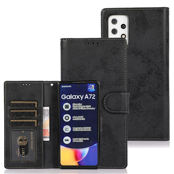 Smidigt Plånboksfodral - Samsung Galaxy A72 Mörkblå