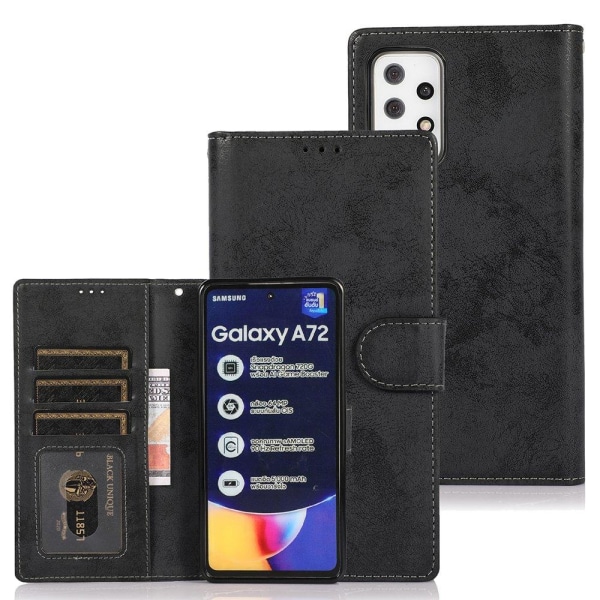 Smooth Wallet Case - Samsung Galaxy A72 Mörkblå