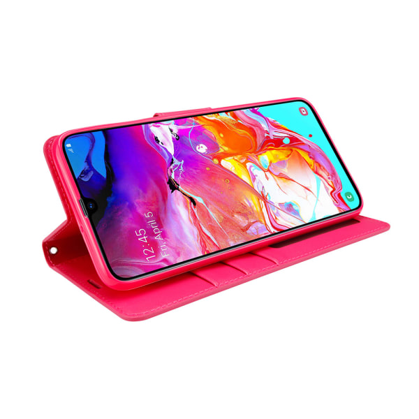 Samsung Galaxy A70 - Pl�nboksfodral Rosaröd