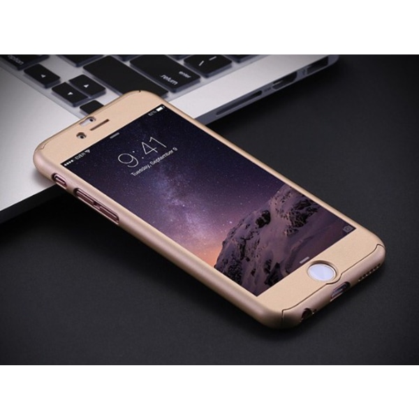 Tyylikäs suojakuori iPhone 6/6S:lle (Eteen ja taakse) GOLD Guld